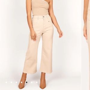 High waisted straight leg pants - Petal & Pup - Beige